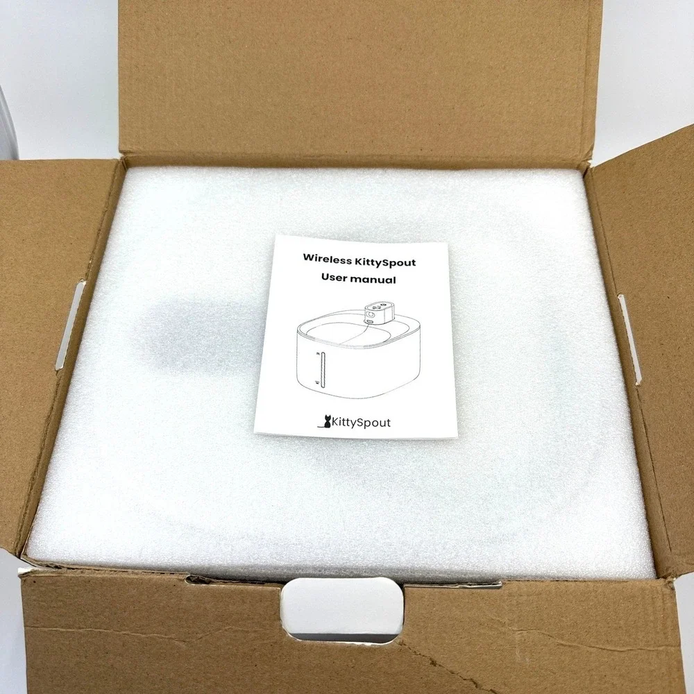 KittySpout Wireless Cat Water Fountain Stainless Steel 4L 135oz Silent EUC
